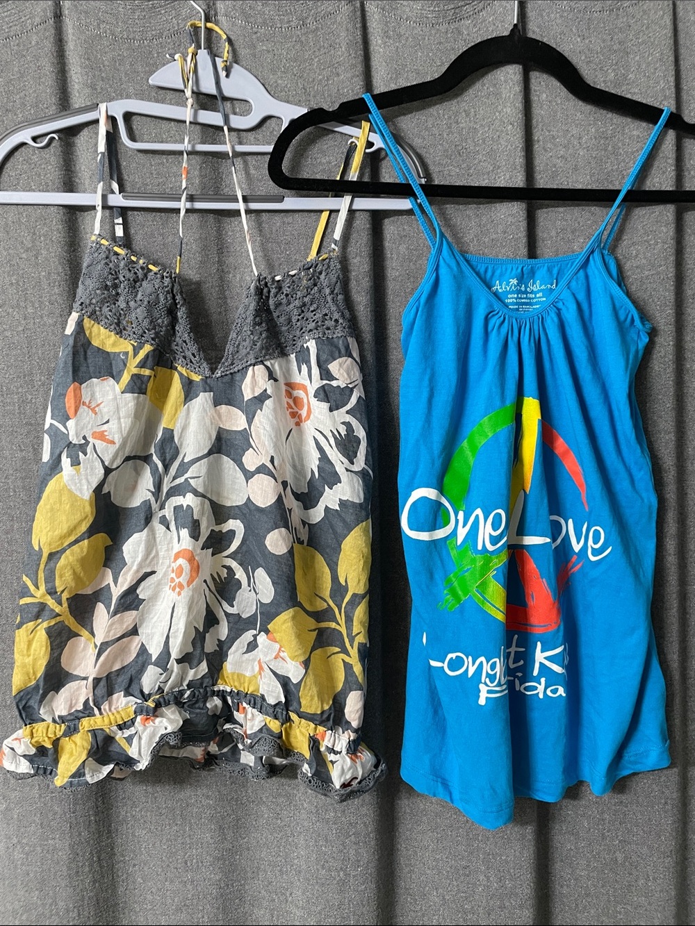 Graphic and floral Cotton Camisole Tank Tops
